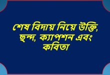 শেষ বিদায় নিয়ে উক্তি, ছন্দ, ক্যাপশন এবং কবিতা