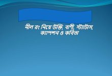 নীল রং নিয়ে উক্তি, বাণী, স্ট্যাটাস, ক্যাপশন ও কবিতা