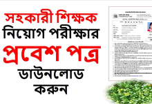 প্রাথমিক বিদ্যালয়ের সহকারী শিক্ষক পরীক্ষার প্রবেশপত্র ডাউনলোড করুন
